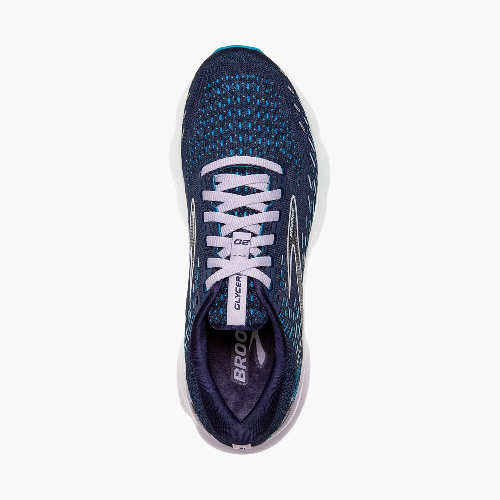 Chaussures Running Route Brooks Glycerin 20 Blanche Argent Femme | QZC-4451361